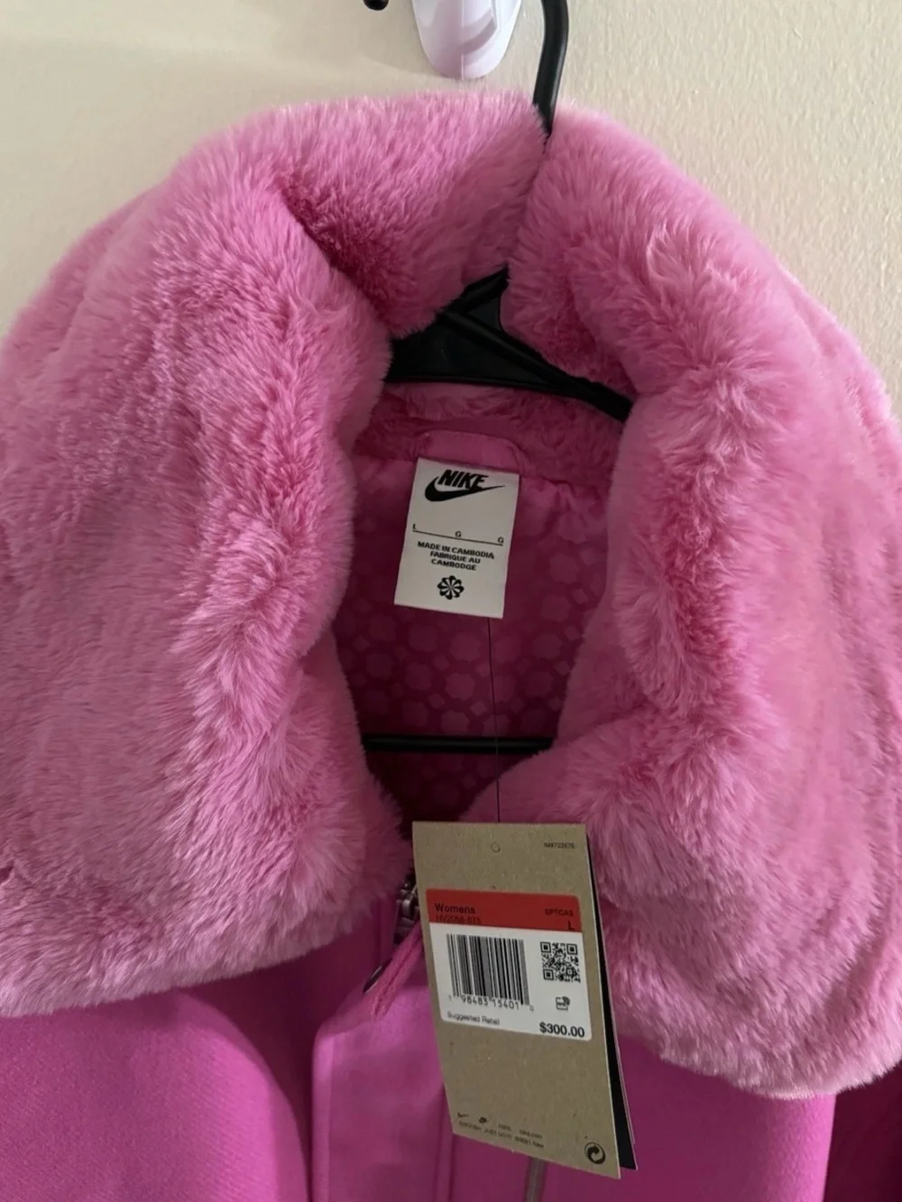 Nike Naomi Osaka Full Zip Varsity Wool Jacket Pink Women’s Large HV2058-675
